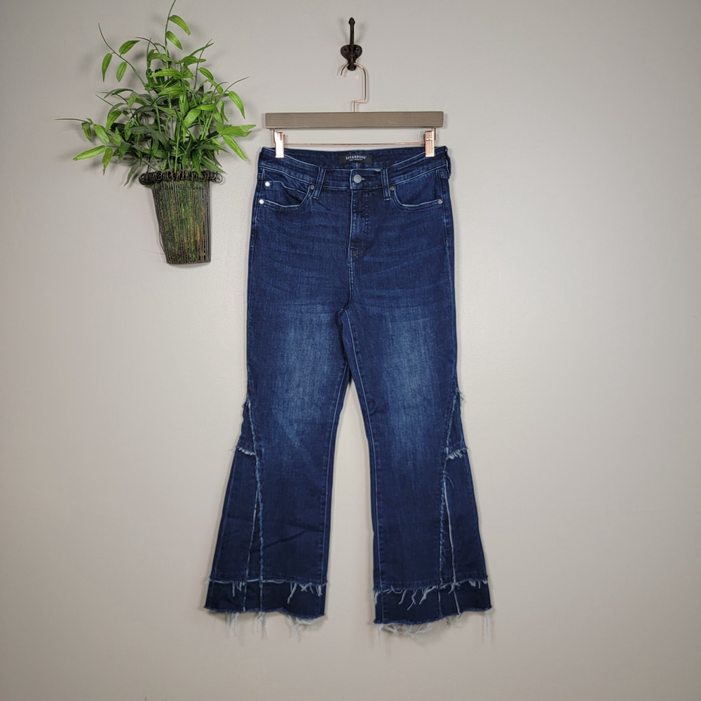 Liverpool Hannah Hi Rise Crop Flare Jeans Raw Hem 8